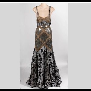 ❌SOLD❌NWT Sherry Gray Black Poly Gown